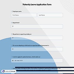 Paternity Leave Application Form