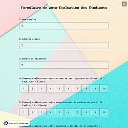Formulaire de Auto-Évaluation des Étudiants