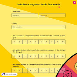 Selbstbewertungsformular für Studierende