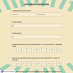 Lehrerbewertungsformular