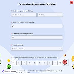 Formulario de evaluación de entrevistas