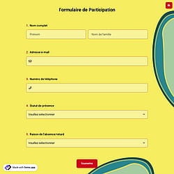 Formulaire de présence