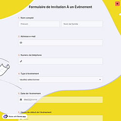 Formulaire de Invitation À un Événement