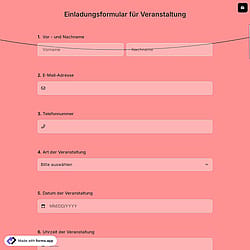Einladungsformular für Veranstaltung