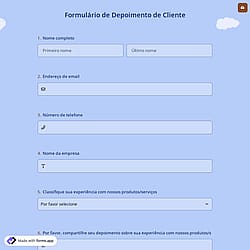 Formulário de Depoimento de Cliente