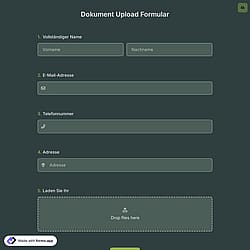 Formular für Dokumenten-Upload