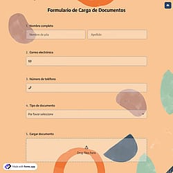 Formulario de carga de documentos