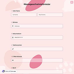 Massageaufnahmeformular