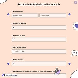 Formulário de Admissão de Massoterapia