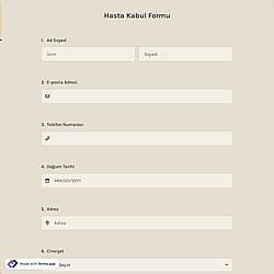 Hasta Kabul Formu