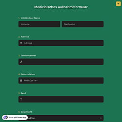 Medizinisches Aufnahmeformular