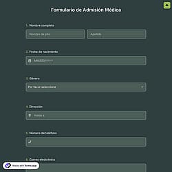 Formulario de Admisión Médica