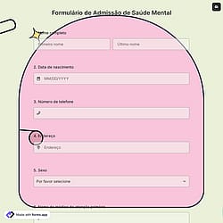 Formulário de Admissão de Saúde Mental