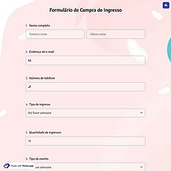 Formulário de Compra de Ingresso