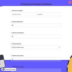 Formulario de Compra de Boletos