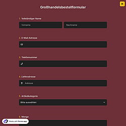 Großhandelsbestellformular