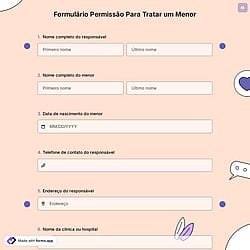Formulário Permissão Para Tratar um Menor