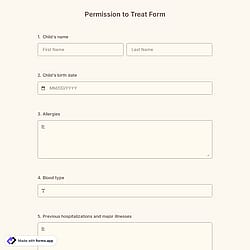 Permission to Treat Form