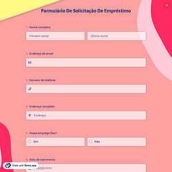 Formulário de Solicitação de Empréstimo