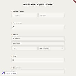 Student Loan Application Form