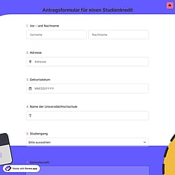 Antragsformular für einen Studienkredit