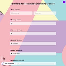Formulário de Solicitação de Empréstimo Estudantil