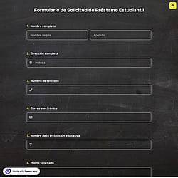 Formulario de Solicitud de Préstamo Estudiantil