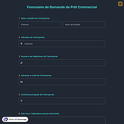 Formulaire de Demande de Prêt Commercial