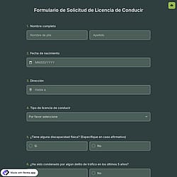 Formulario De Solicitud De Licencia De Conducir