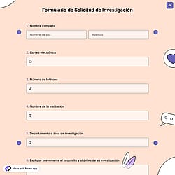 Formulario de Solicitud de Investigación