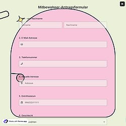 Mitbewohner-Antragsformular