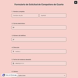 Formulario de Solicitud de Compañero de Cuarto