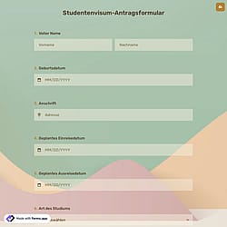 Studentenvisum-Antragsformular