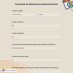 Formulario de Solicitud de Asistente Docente