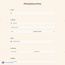 Filming Consent Form