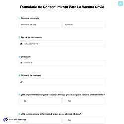 Formulario de Consentimiento Para La Vacuna Covid