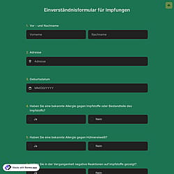 Einverständnisformular für Impfungen