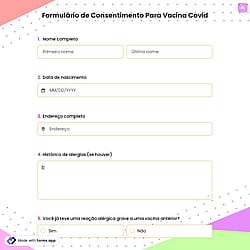 Formulário de Consentimento Para Vacina