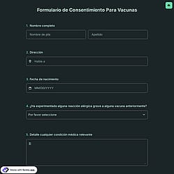 Formulario de Consentimiento Para Vacunas