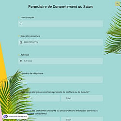 Formulaire de consentement de salon