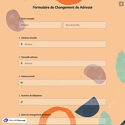 Formulaire de Changement de Adresse