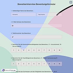 Bewerberinterview Bewertungsformular