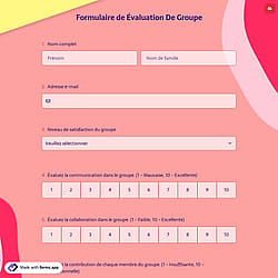 Formulaire de Évaluation De Group