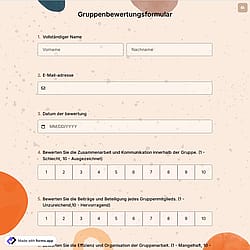 Gruppenbewertungsformular