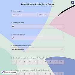 Formulário de Avaliação de Grupo