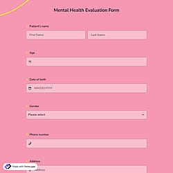 Mental Health Evaluation Form