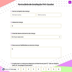 Formulário de Avaliação Pré-Escolar