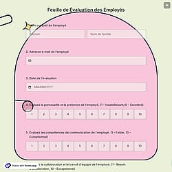 Feuille de Évaluation des Employés