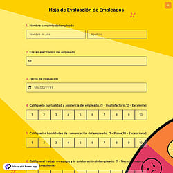 Hoja de Evaluación de Empleados