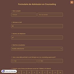Formulaire de Admission en Counseling